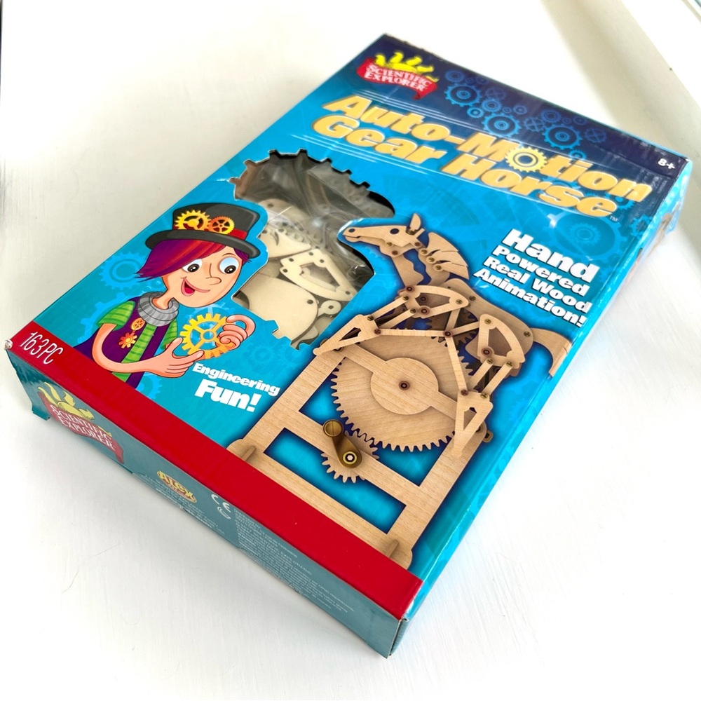 NEW Auto Motion Gear Horse Kit Kids Wood Toy Build Yourself Scientific Exploror - Picture 10 of 14